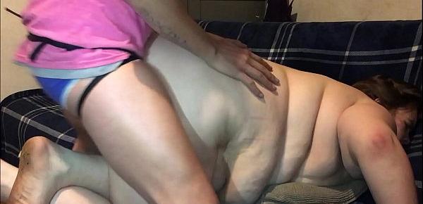  Amateur Lesbians couple gets raw fucked by huge 8 inch dick taking it balls deep wrecking her tight pussy making her orgasm and gape open